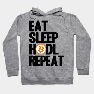 BTC Bitcoin Eat Sleep Hodl Repeat Crypto Cryptocurrencies Hoodie